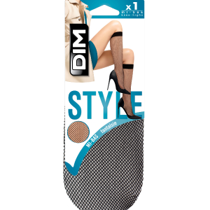 Dim - Mi-bas résille noir 84D Madame so Dim