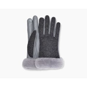 Ugg - W's FABRIC LEATHER SHORTY GLOVE