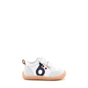 Benjie - Myrtille logo Barefoot Premiers pas Blanc Bleu marine