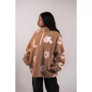 Natif - Veste sherpa vareuse N Flowers