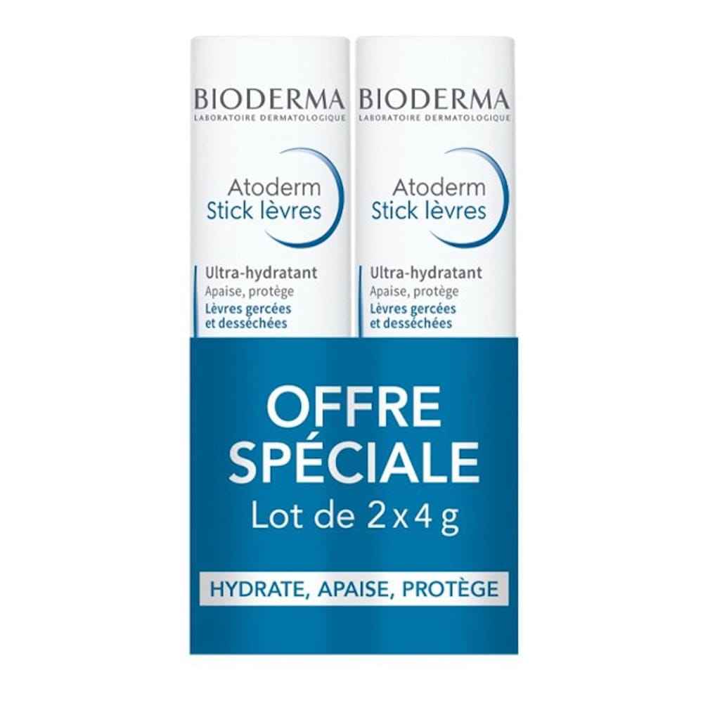 Bioderma - Atoderm Stick Lèvres - 4 g, 2 Pièces