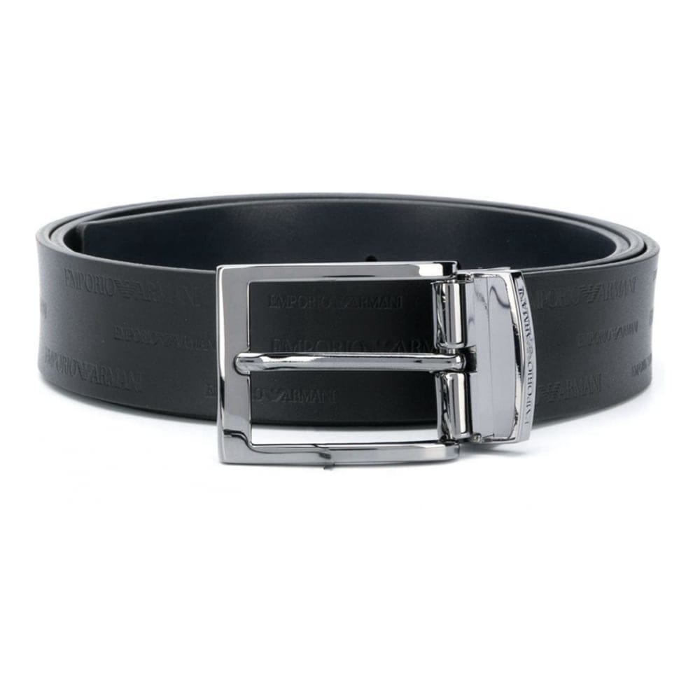 Emporio armani - "Ceinture Réglable 'Square Buckle' pour Hommes"-0