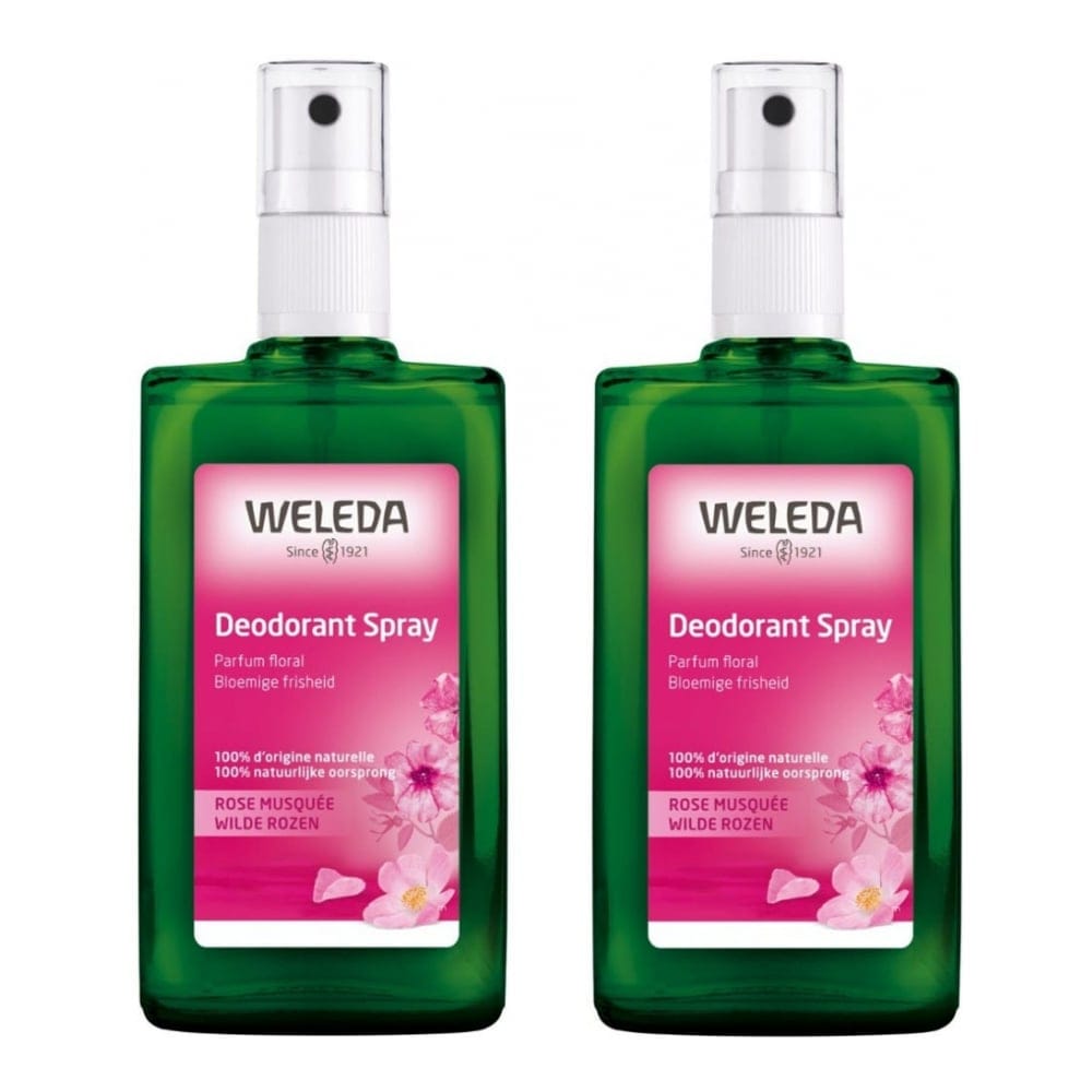 Weleda - Duo Déodorant Spray Rose Musquée - 100 ml, 2 Pièces