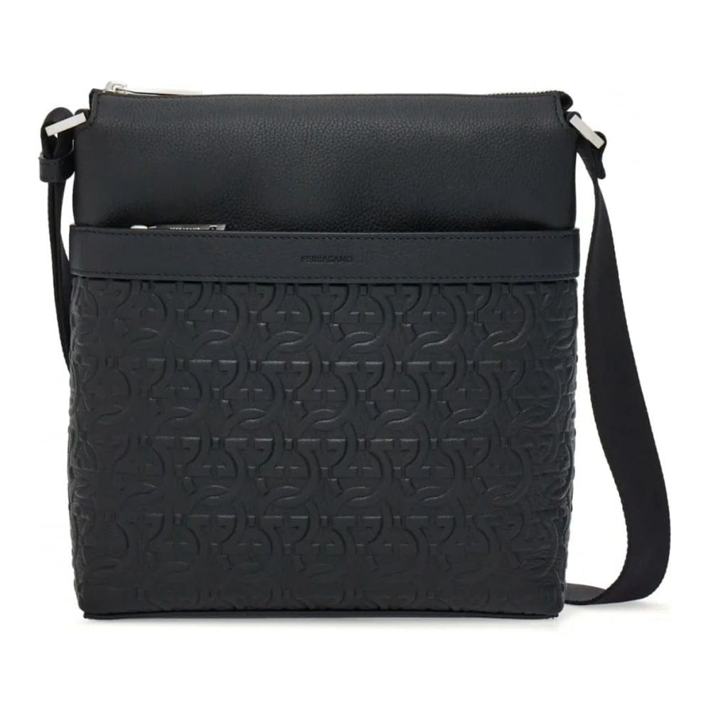 Ferragamo - Sac Besace 'Gancini-Embossed' pour Hommes