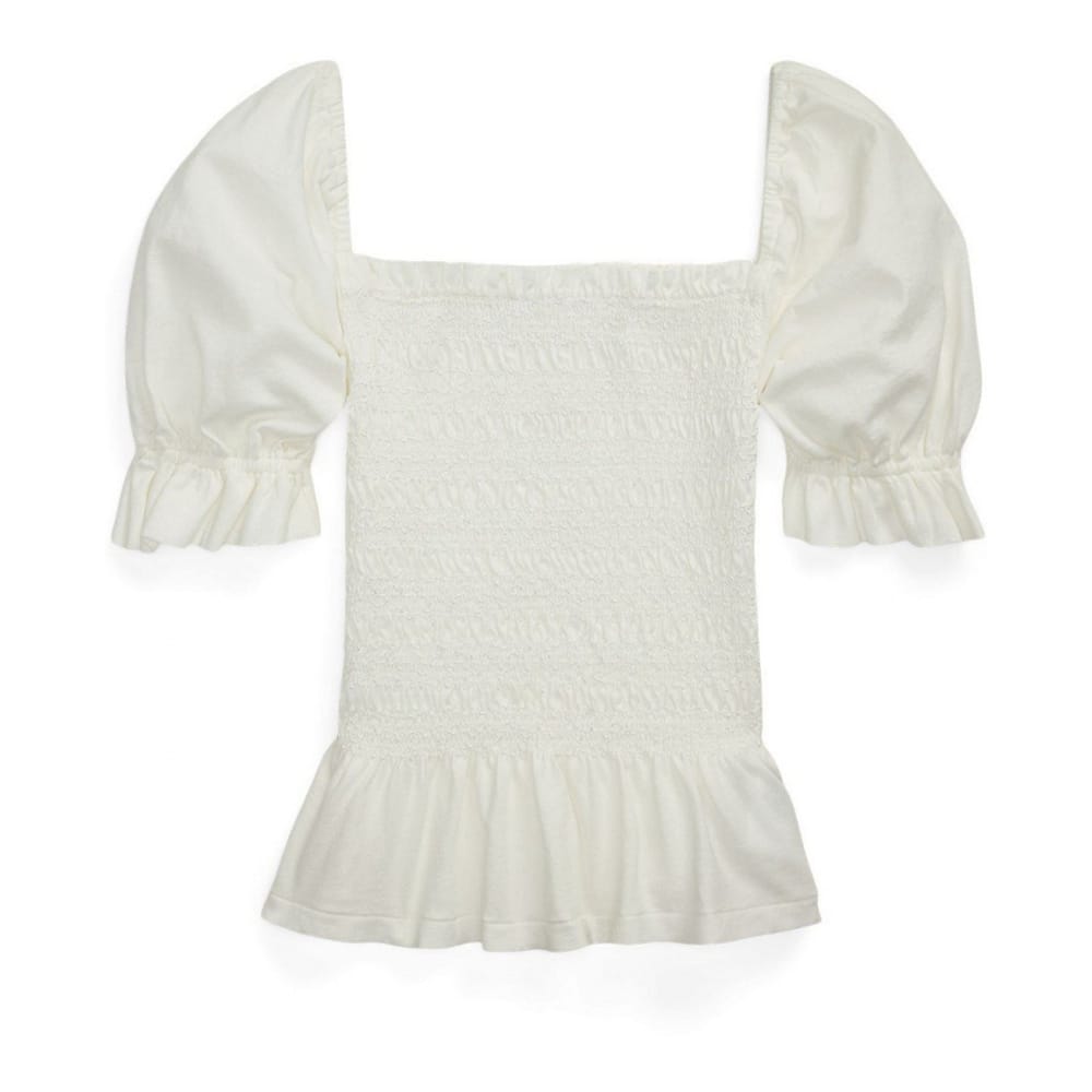 Polo ralph lauren - 'Smocked Jersey Peplum Top' pour Grandes filles