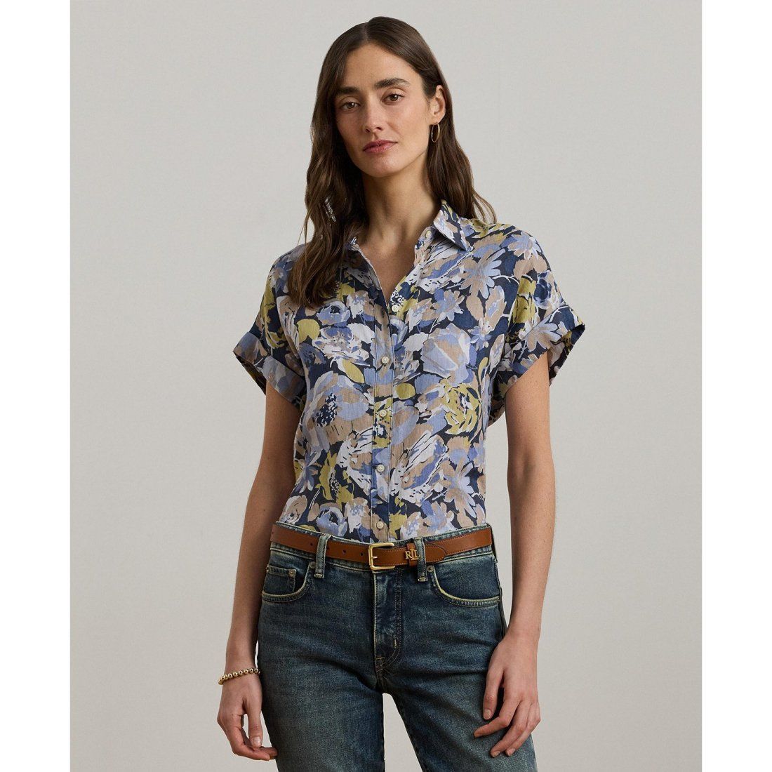 Lauren ralph lauren - "'Relaxed-Fit Floral Short-Sleeve Shirt, Regular & Petite' pour Femmes"
