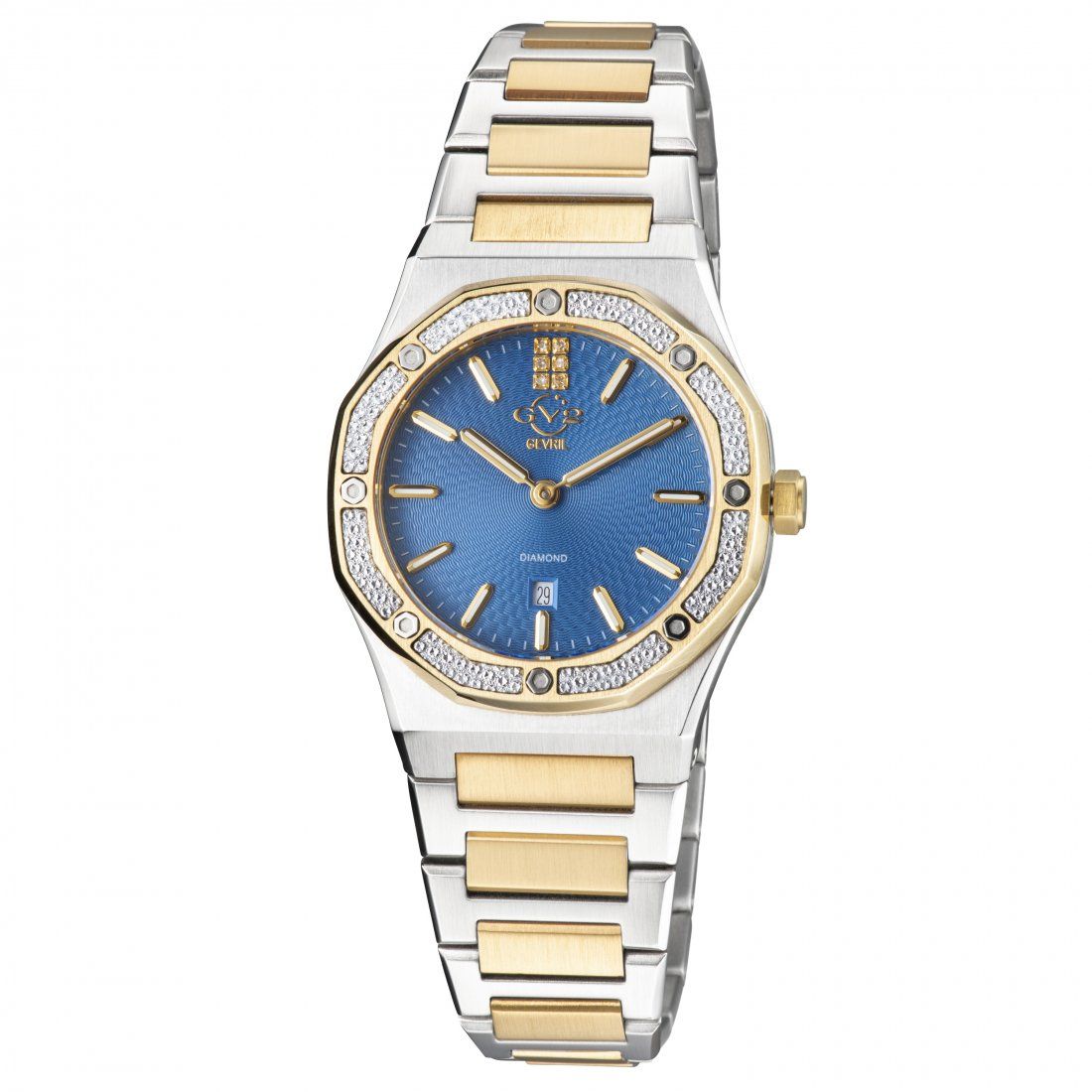 Gevril - Women's Palmanova Blue Dial Two Tone Yellow Gold Watch