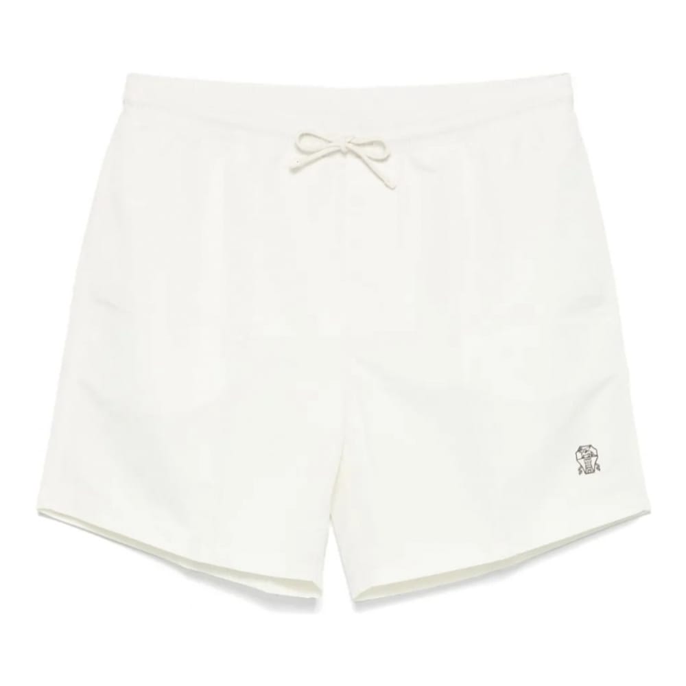 Brunello cucinelli - Short de bain 'Logo-Embroidered' pour Hommes