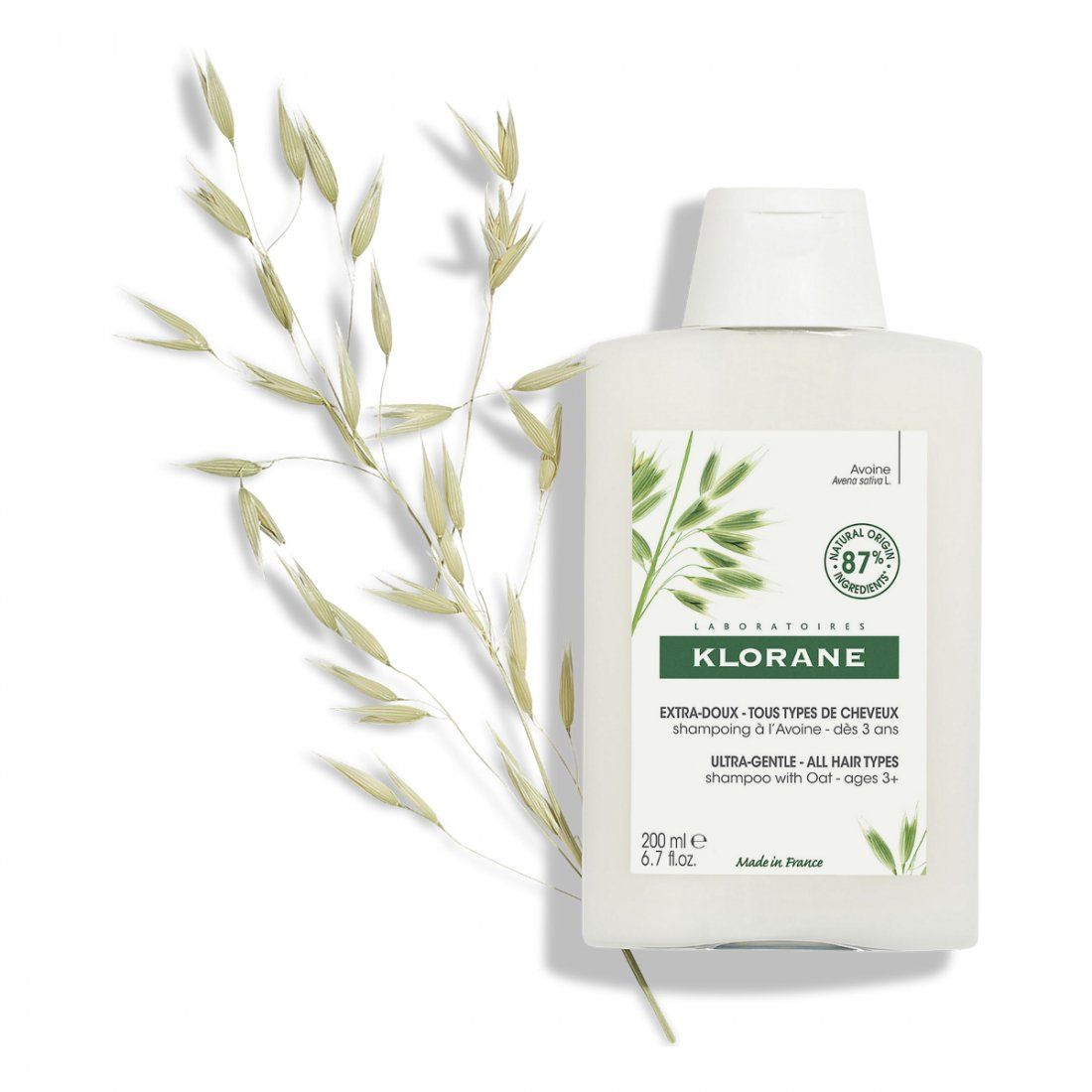 Klorane - Shampoing Extra-Doux au Lait DAvoine - 200 ml