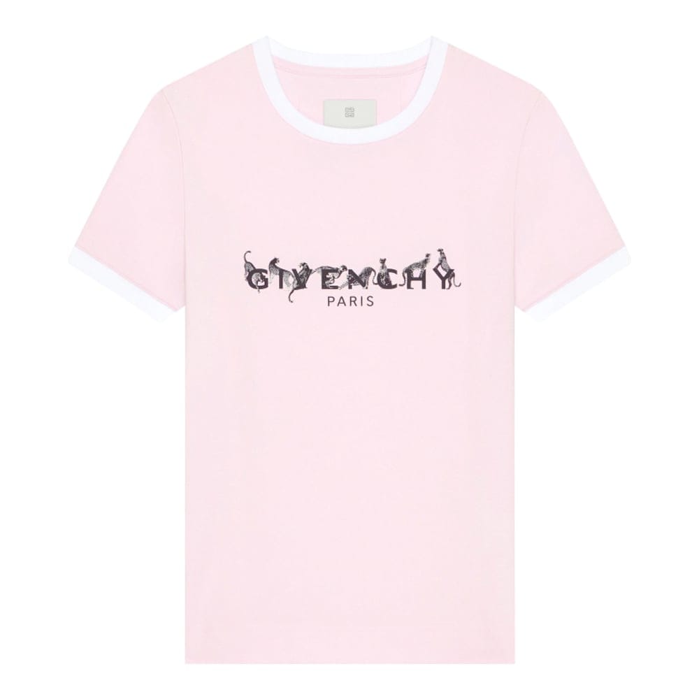 Givenchy - T-Shirt minceur 'Paris With Leopard Print' pour Femmes