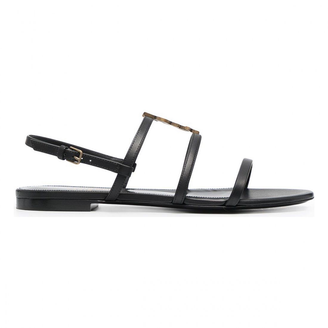 Saint Laurent - Sandales plates 'Cassandra Monogram' pour Femmes