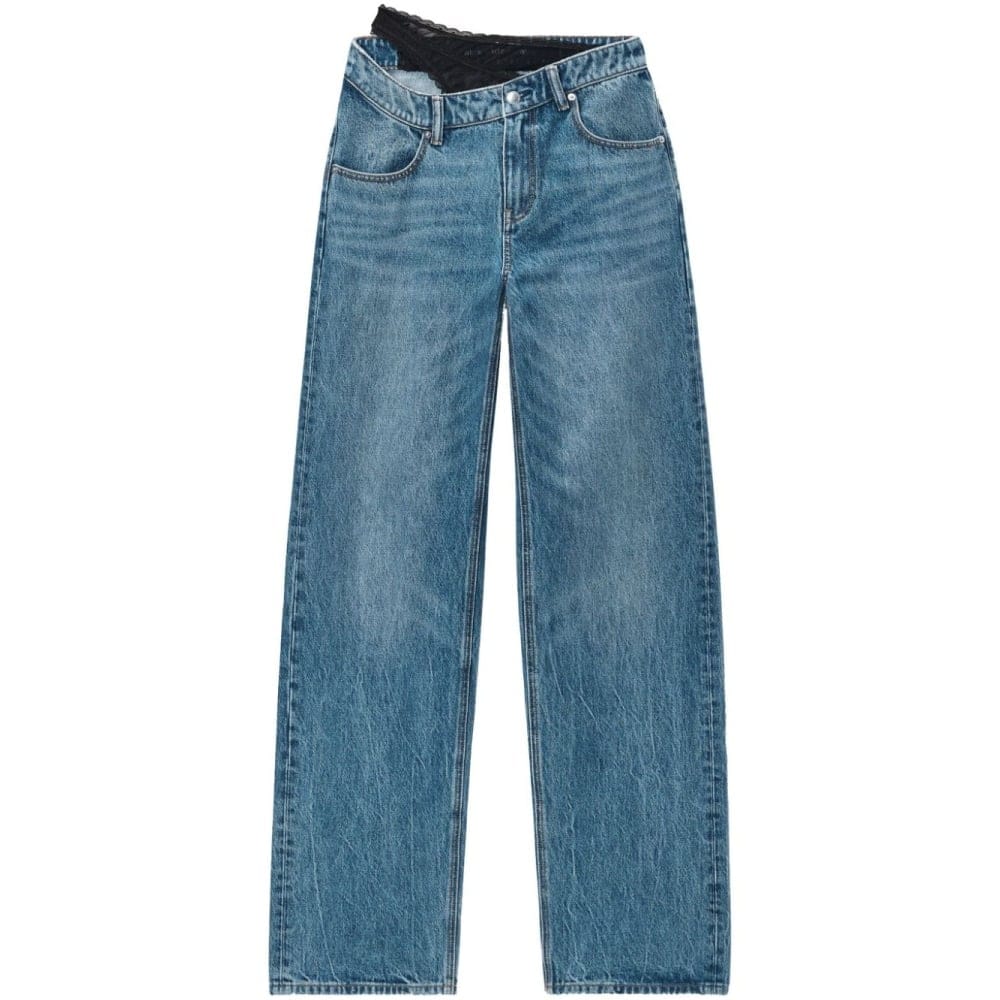 Alexander wang - Jeans 'Asymmetrical Waistband Lace' pour Femmes