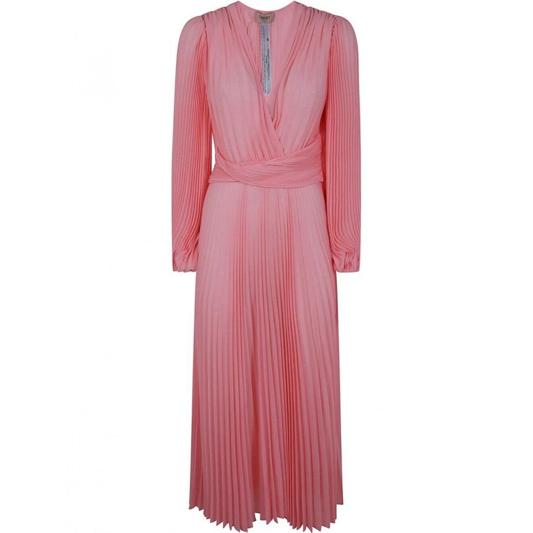 Twin set - Robe à manches longues 'Long Pleated Georgette' pour Femmes