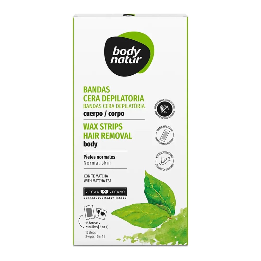 Body natur - Bandes de cire 'Body With Matcha Tea' - 16 Pièces