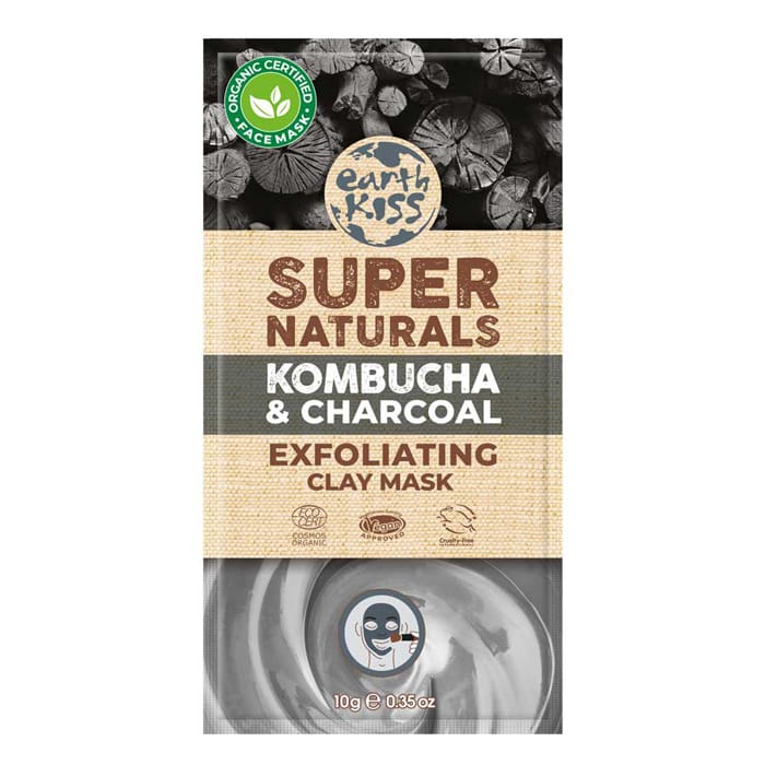 Earth Kiss - Masque visage en tissu 'Super Naturals Kombucha & Turmeric Exfoliating' - 10 ml