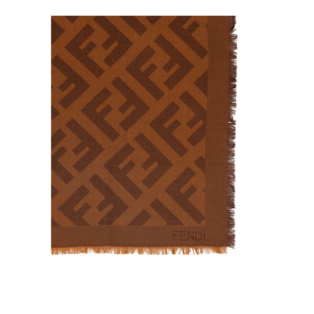 Fendi - Écharpe en laine 'FF Monogram Frayed Edge' pour Femmes