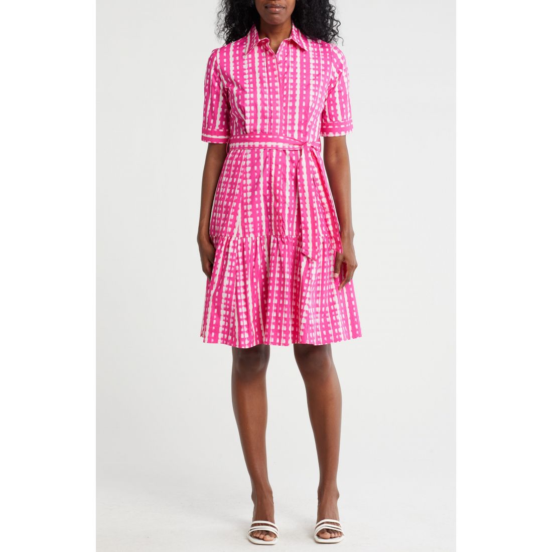 Calvin klein - Robe chemise 'Elbow Length Sleeve Cotton' pour Femmes