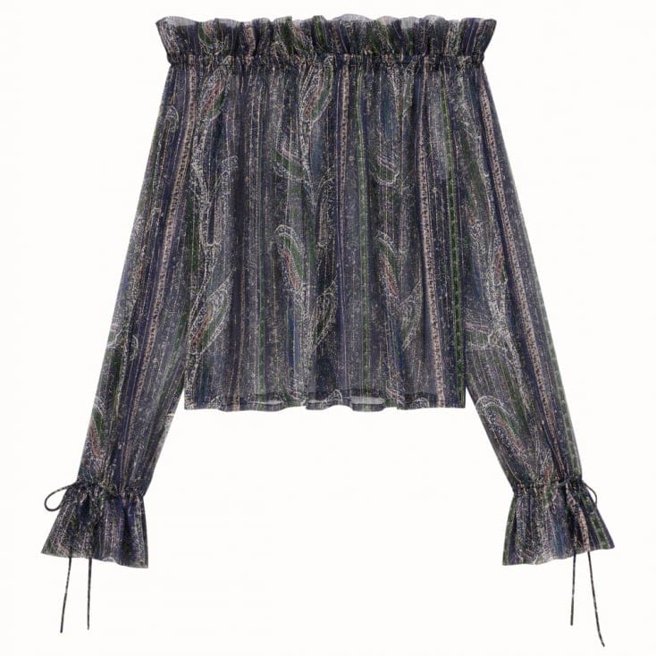 Saint laurent - Blouse à épaules dénudées 'Ruffled' pour Femmes