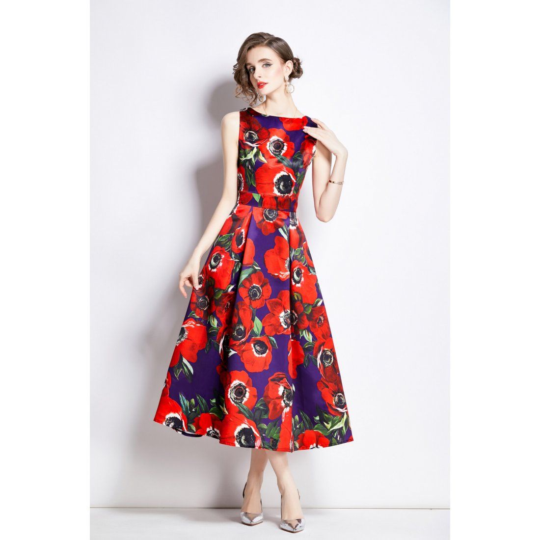 Dza - Robe A-line 'Sleeveless High-Waisted Structured Cut' pour Femmes