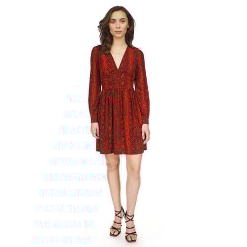 Michael michael kors - 'Snake Print Long Sleeve Mini Dress' pour Femmes