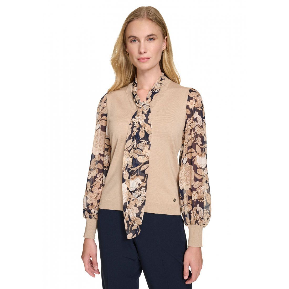 Tommy hilfiger - "Pull 'Garden Floral Mixed Media Tie' pour Femmes"