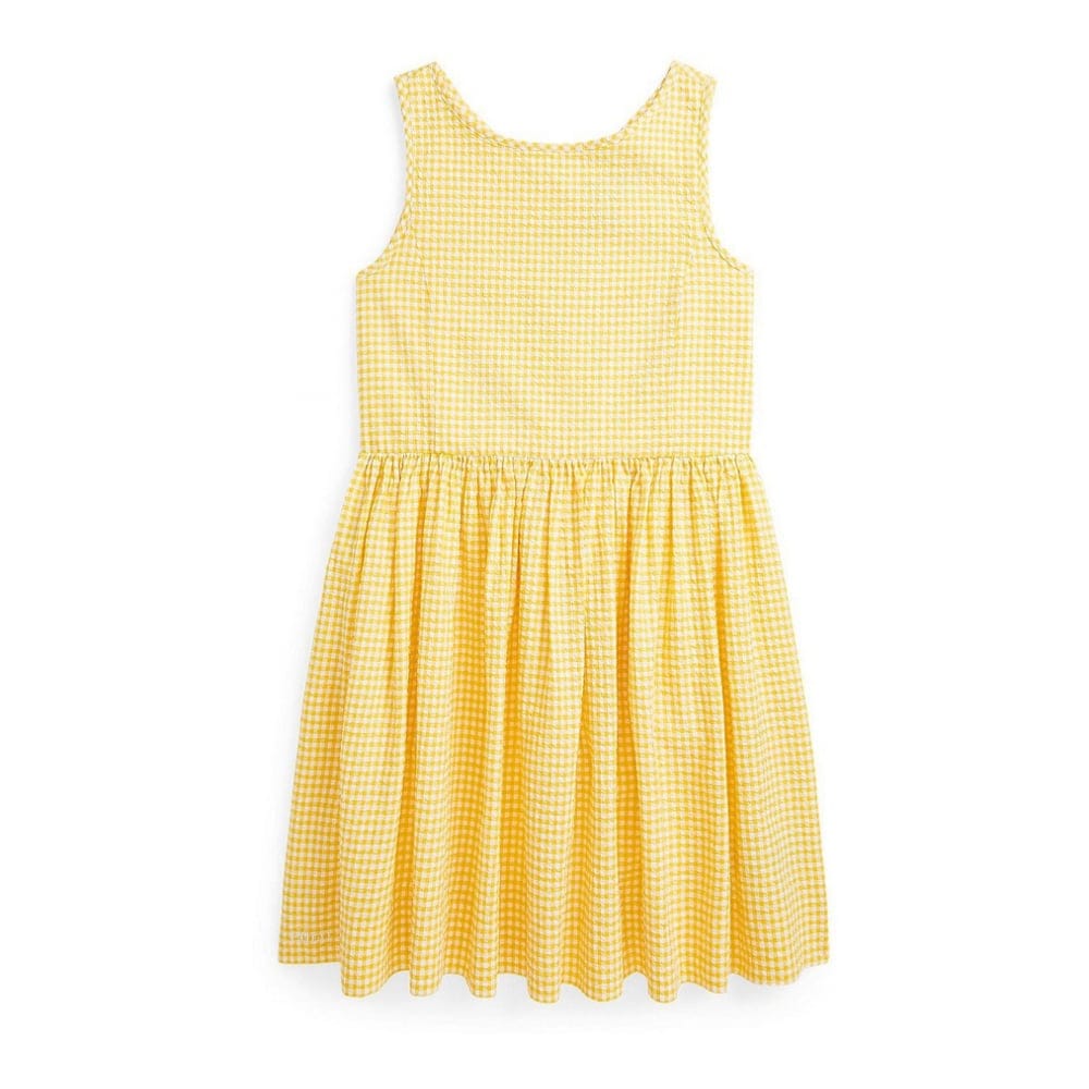 Polo ralph lauren - 'Gingham Cotton Seersucker Dress' pour Grandes filles