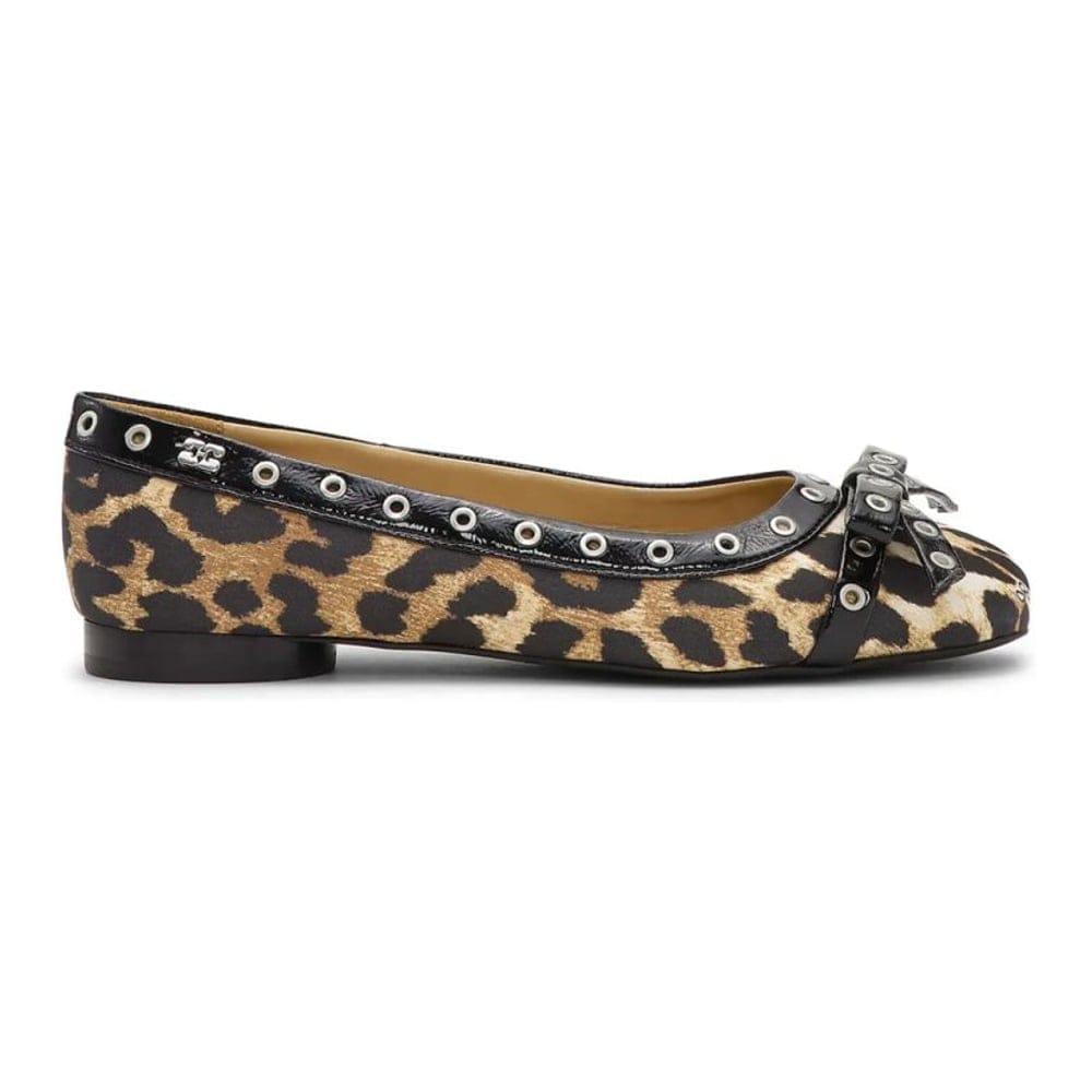 Ganni - Ballerines 'Printed Eyelet-Detail' pour Femmes
