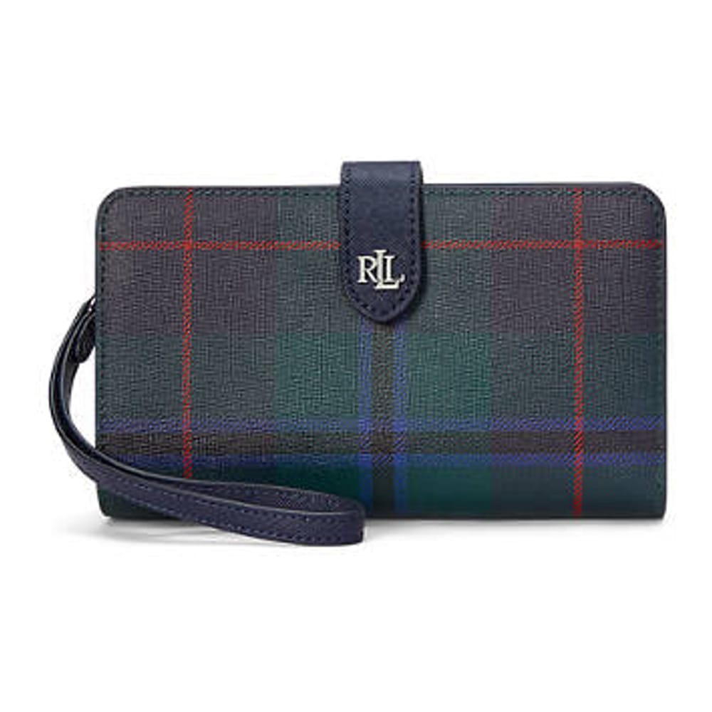 Lauren ralph lauren - 'Plaid Crosshatch Leather Tech Wristlet' pour Femmes