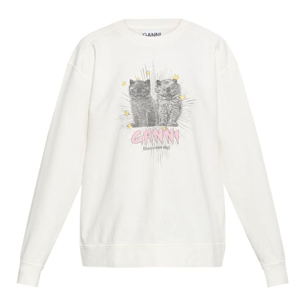 Ganni - "Sweatshirt 'Cats-Print' pour Femmes"