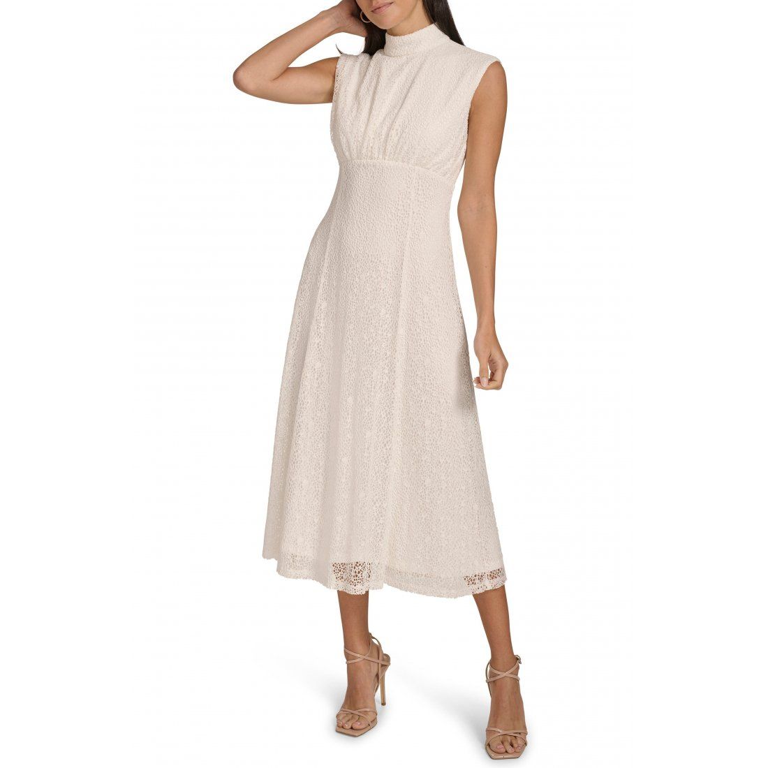 Calvin klein - Robe A-line 'Mock Neck Sleeveless Lace' pour Femmes