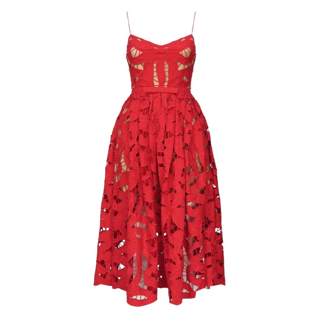 Self portrait - Robe Midi 'Bow-Embellished Lace' pour Femmes
