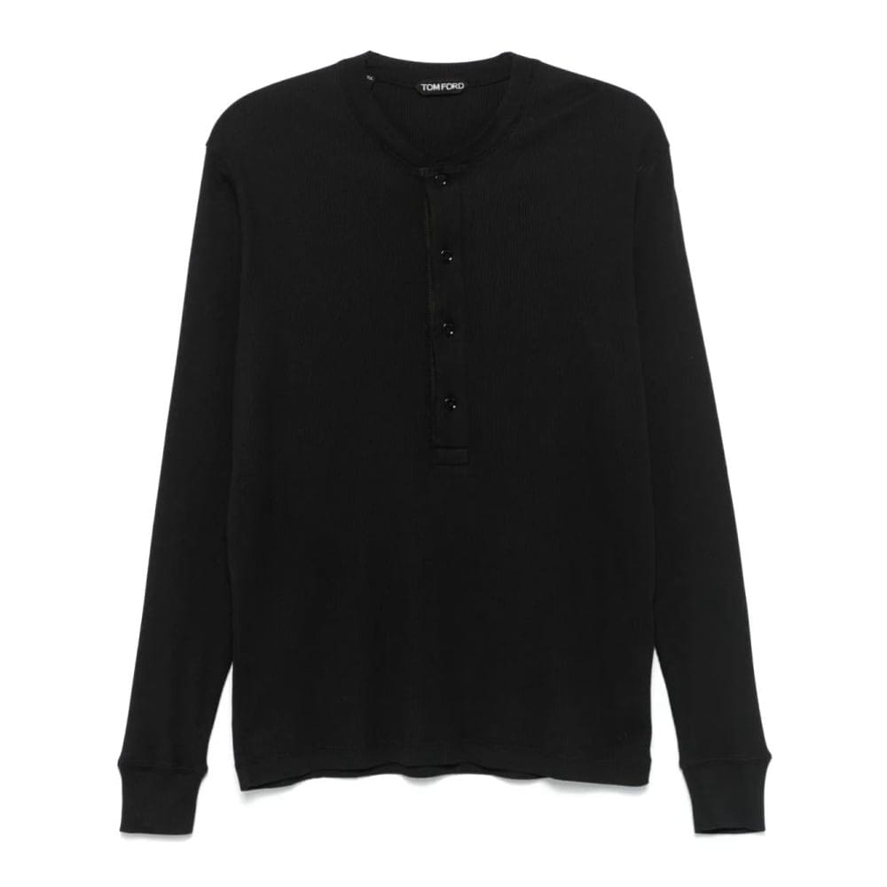 Tom ford - T-Shirt manches longues 'Fine-Ribbed' pour Hommes