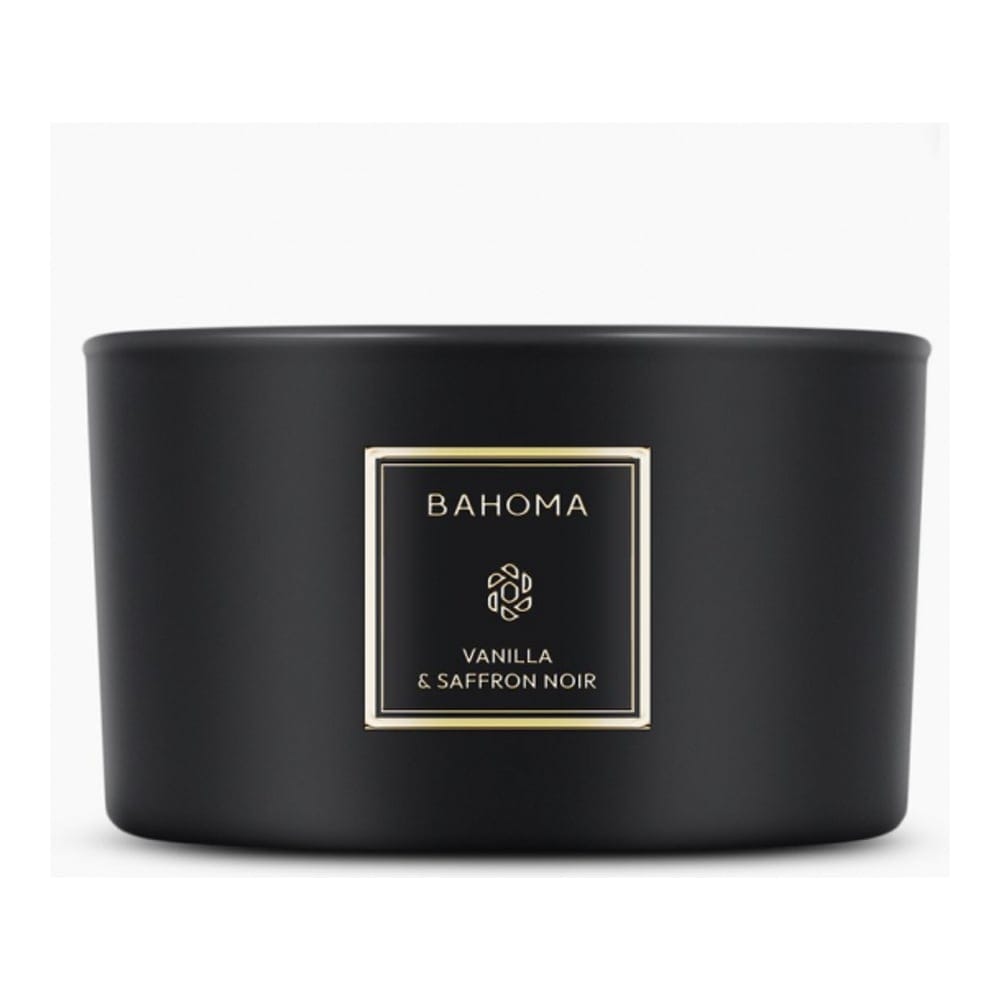 Bahoma london - Bougie 3 mèches 'Obsidian' - Vanilla & Saffron Noir 430 g