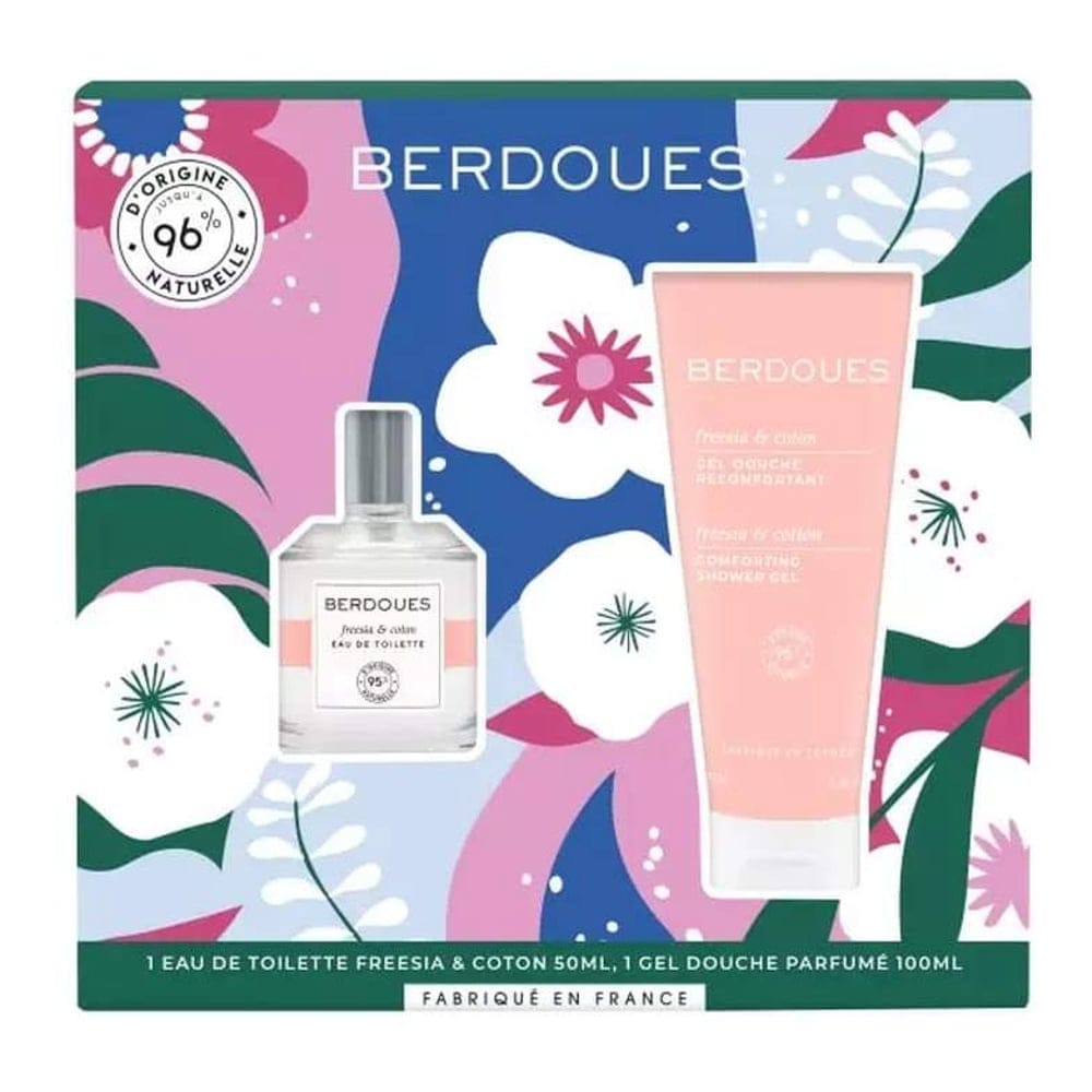 Berdoues - Ensemble de soins du corps 'Freesia & Coton' - 2 Pièces