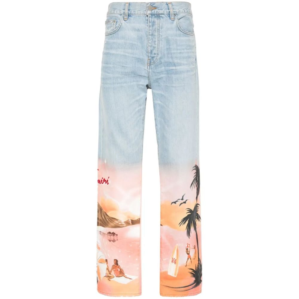 Amiri - Jeans 'Logo-Embroidered' pour Hommes