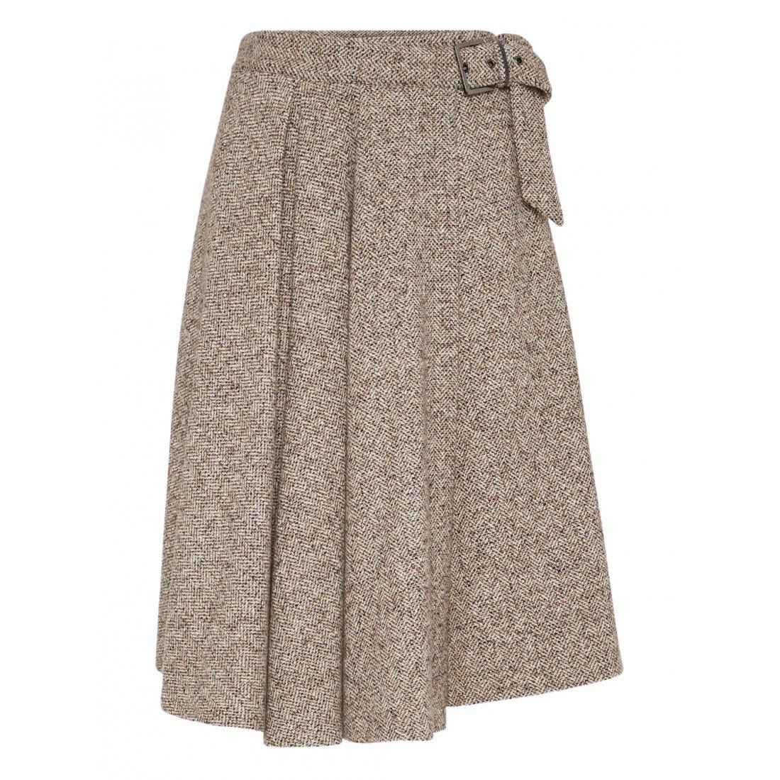 Brunello cucinelli - Jupe Midi 'Belted pleated' pour Femmes