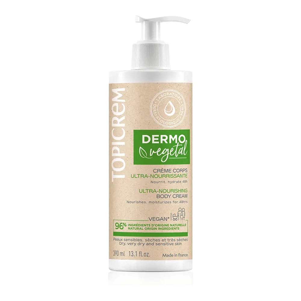 Topicrem - Crème Corporelle 'Dermovegetal' - Peau sèche à très sèche, Peaux sensibles, 390 ml
