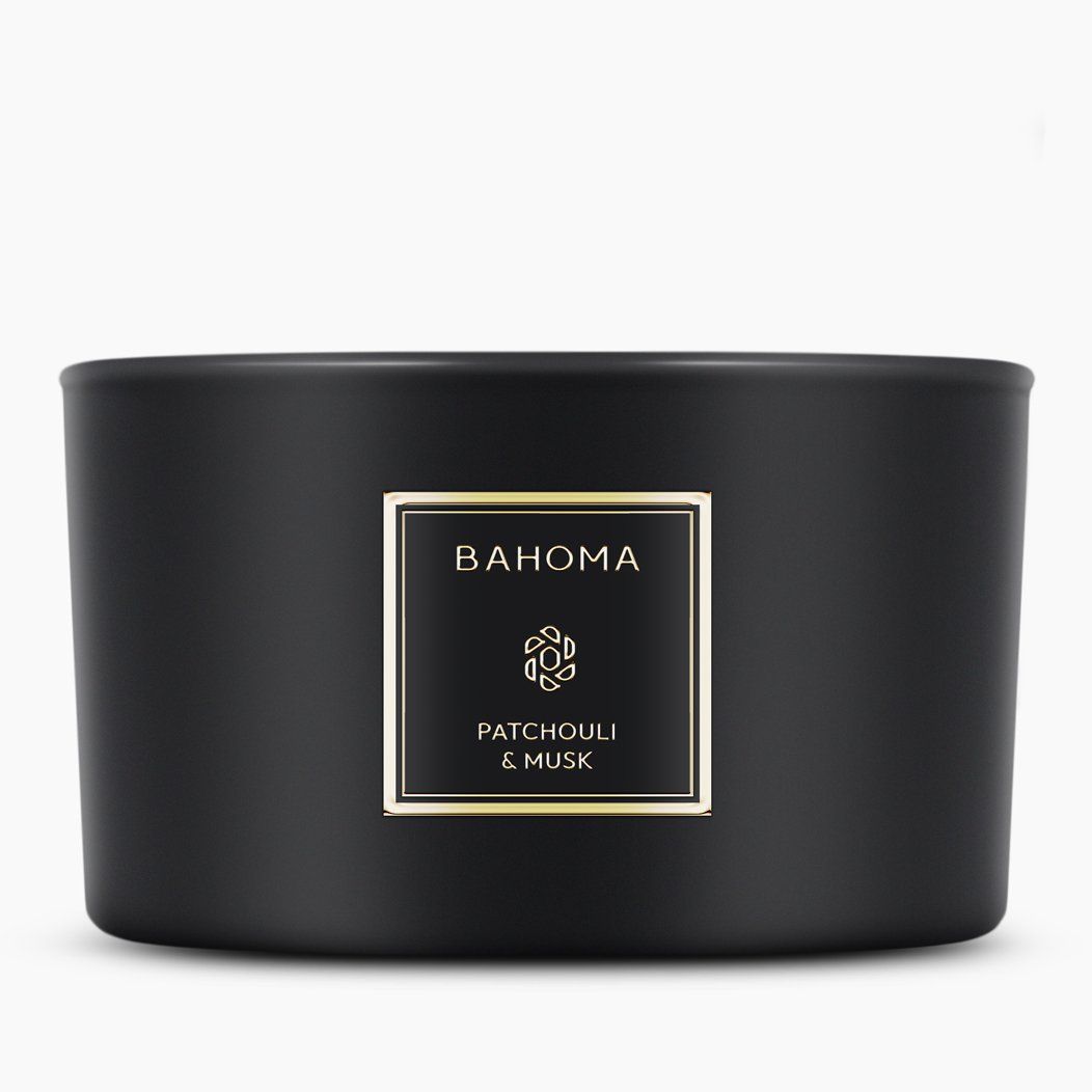 Bahoma london - Bougie 3 mèches 'Obsidian' - Patchouli & Musk 400 g