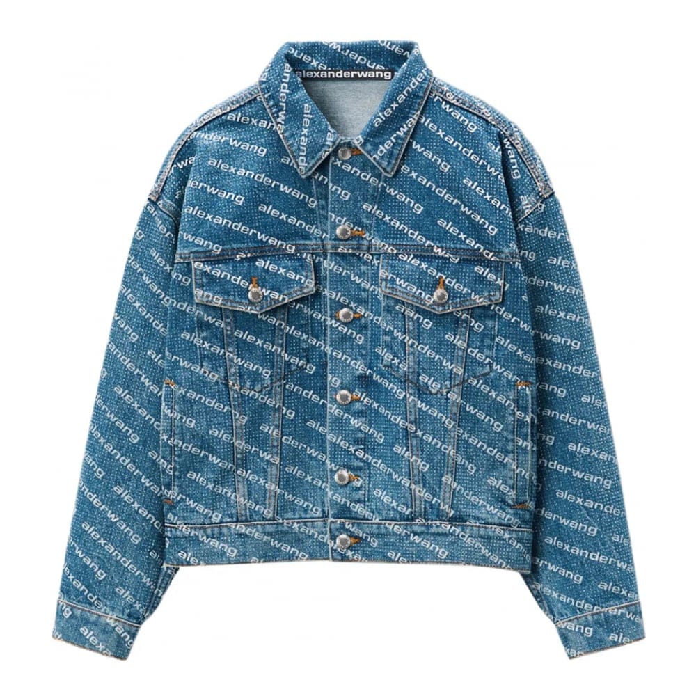 Alexander wang - Veste en jeans 'Logo-Print' pour Femmes