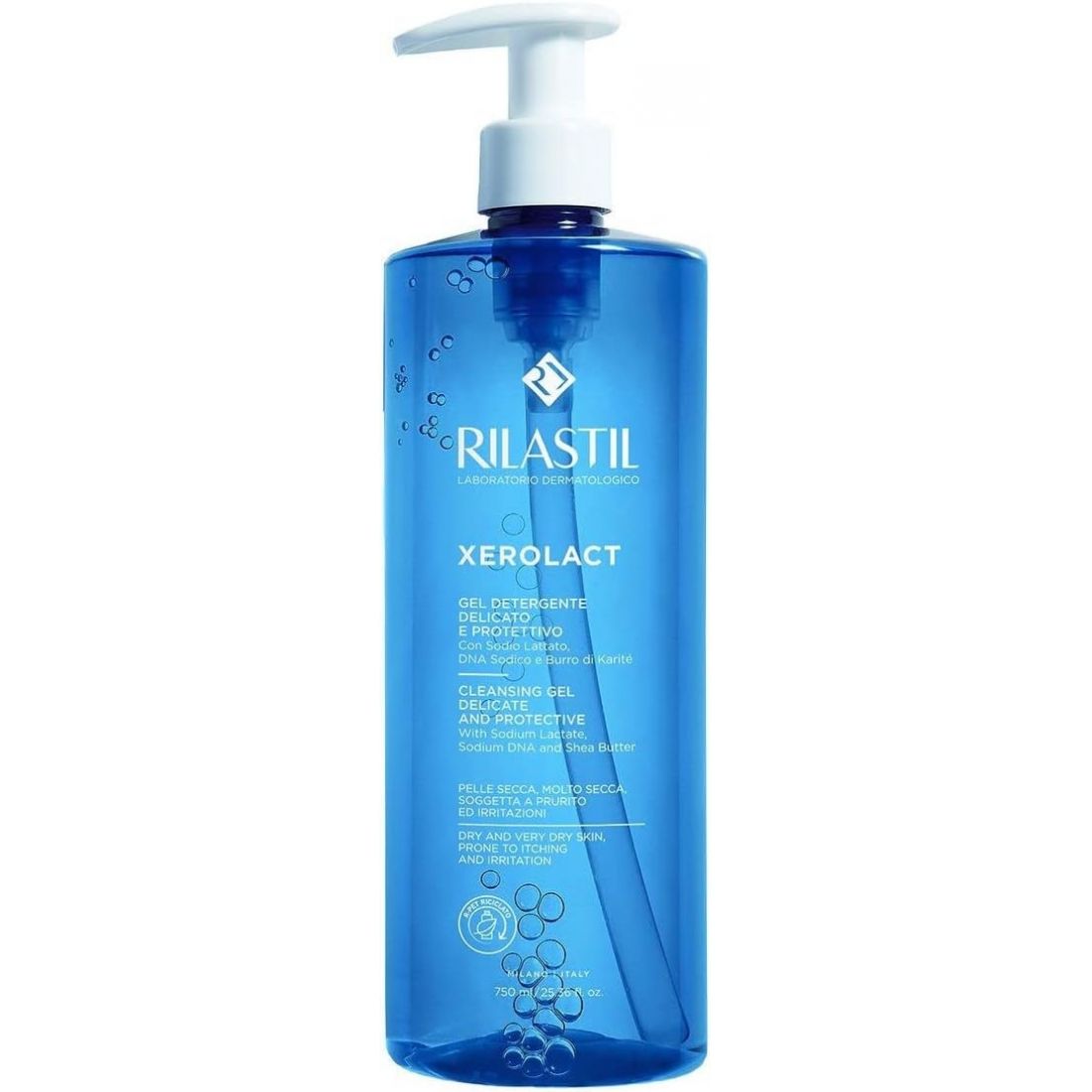 Rilastil - Gel Nettoyant 'Xerolact' - Peau Atopique, Peau sèche et sensible, 750 ml