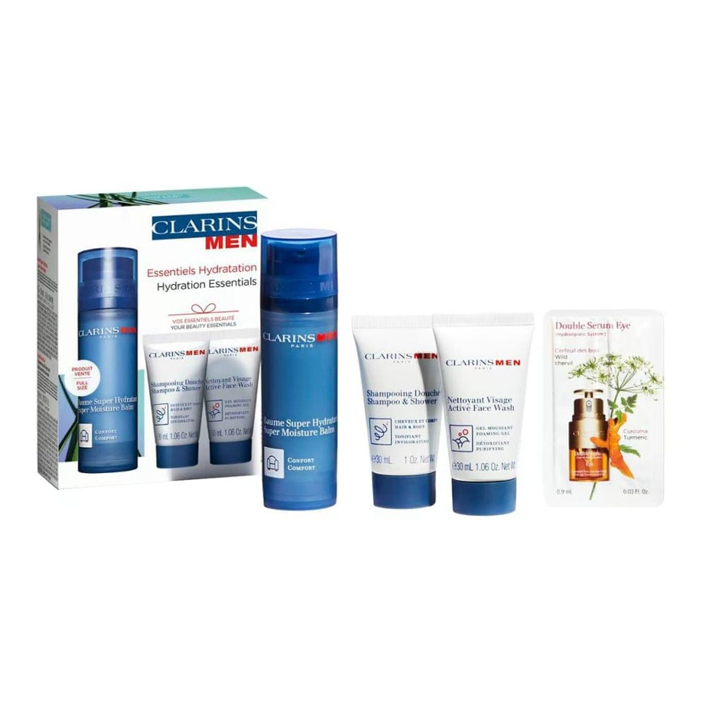 Clarins - Set de soins pour hommes 'Essentiels Hydratation' - 4 Pièces