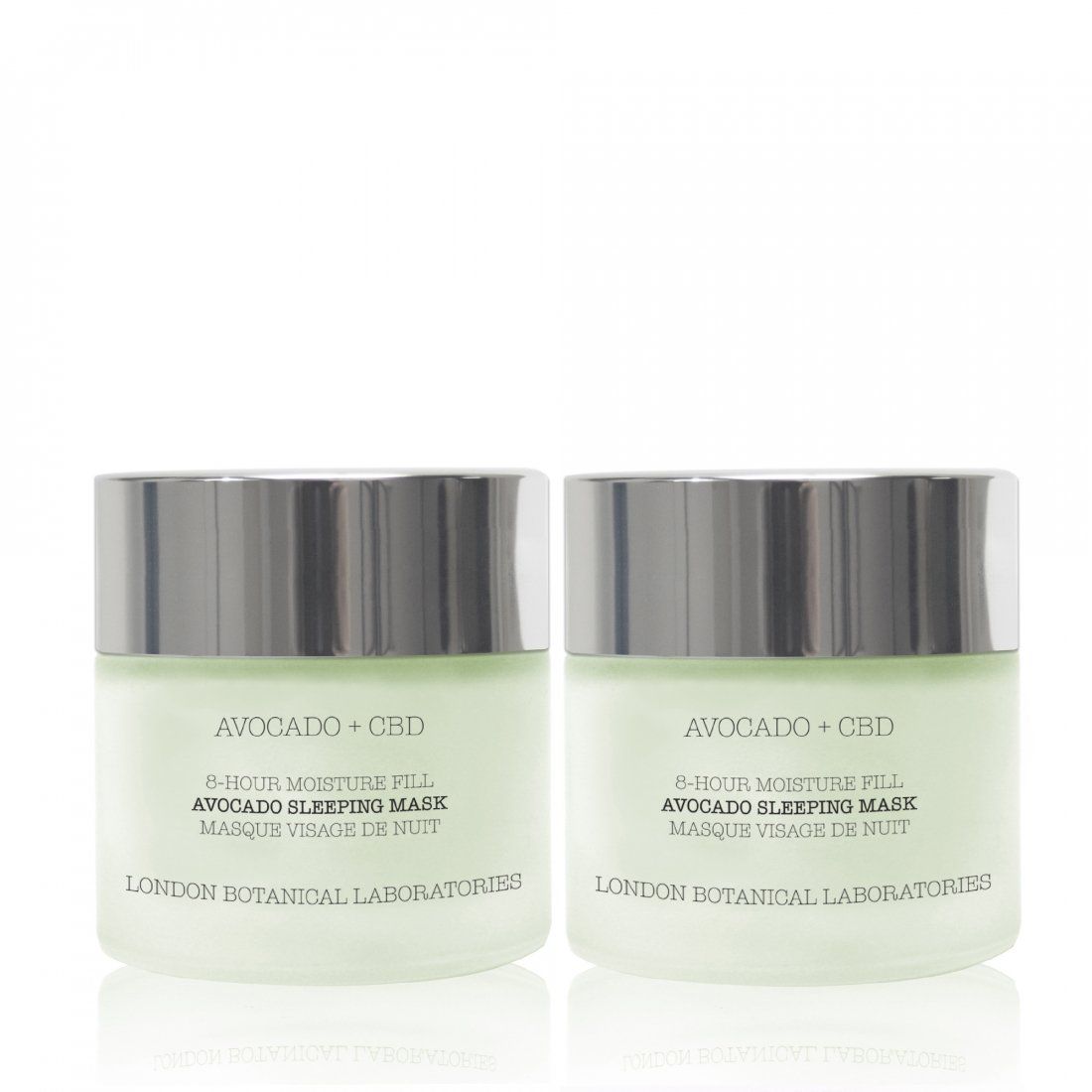 London botanical laboratories - Masque de nuit 'Avocado + CBD | 8-Hour Moisture Fill Avocado' - 50 ml, 2 Pièces