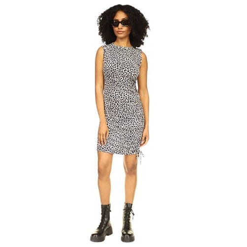 Michael michael kors - 'Sleeveless Side Ruched Animal Print Dress' pour Femmes