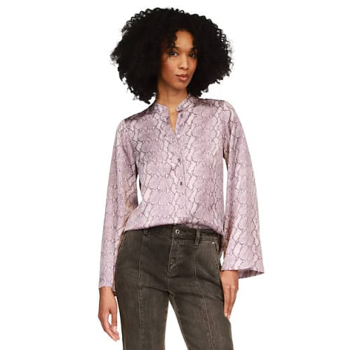 Michael michael kors - Blouse 'Flare Sleeve Snake Printed' pour Femmes