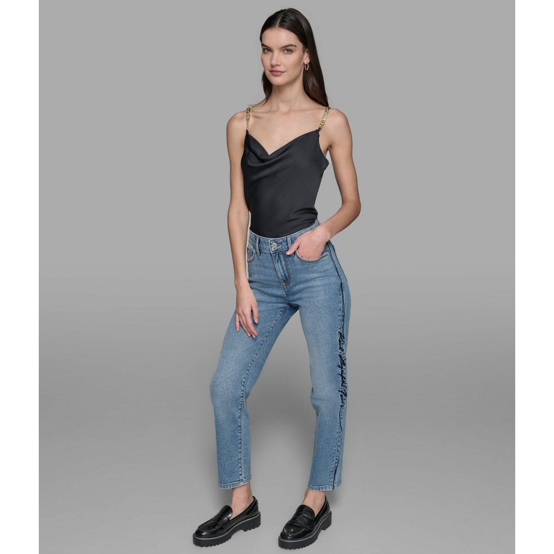 Karl lagerfeld paris - Jeans 'Karl Signature Straight Leg' pour Femmes