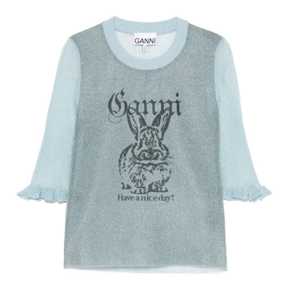 Ganni - "Top à manches 3/4 'Bunny-Detail' pour Femmes"