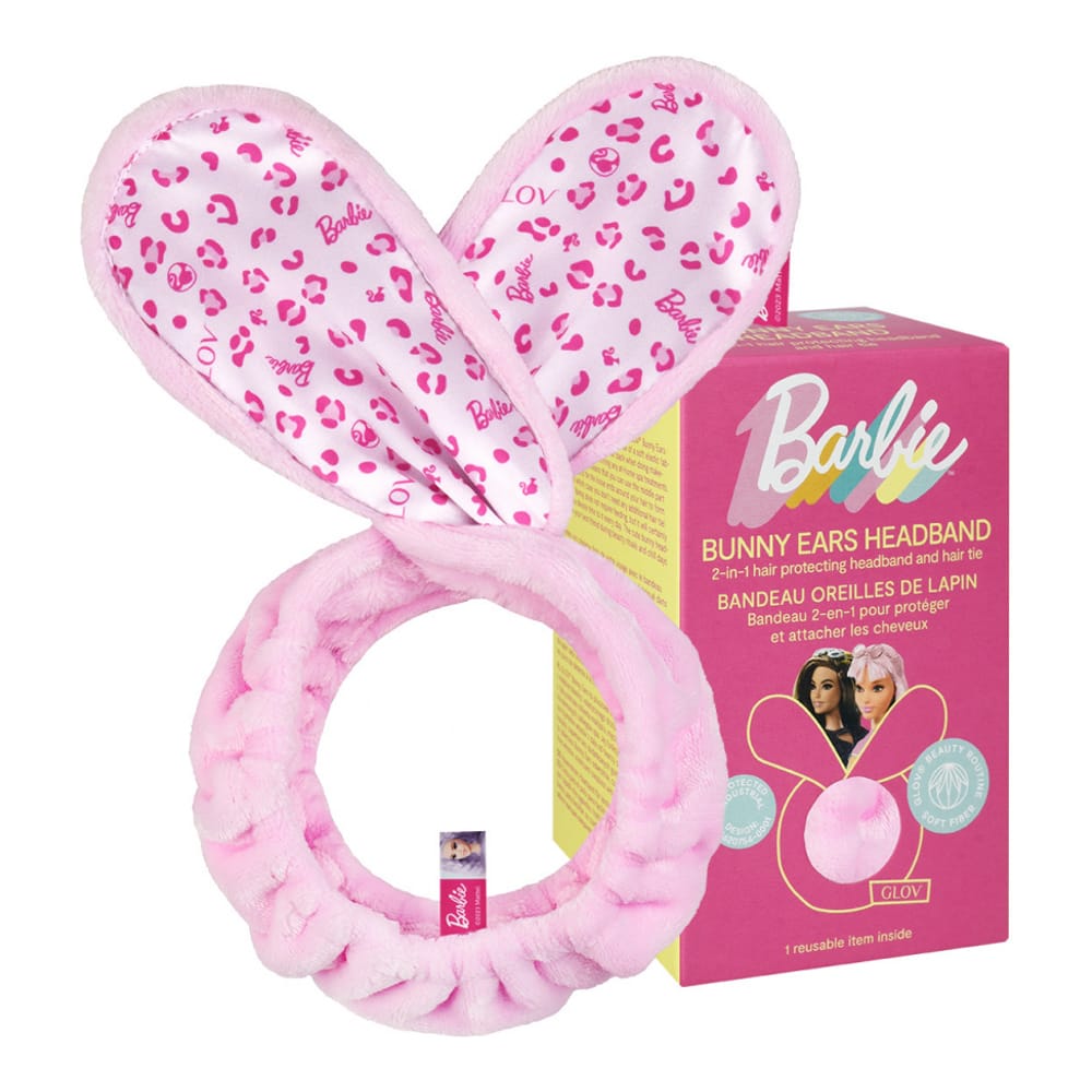 GLOV - Barbie™ ❤︎ Bunny Ears Hair Protecting Headband And Hair Tie | Pink Panther