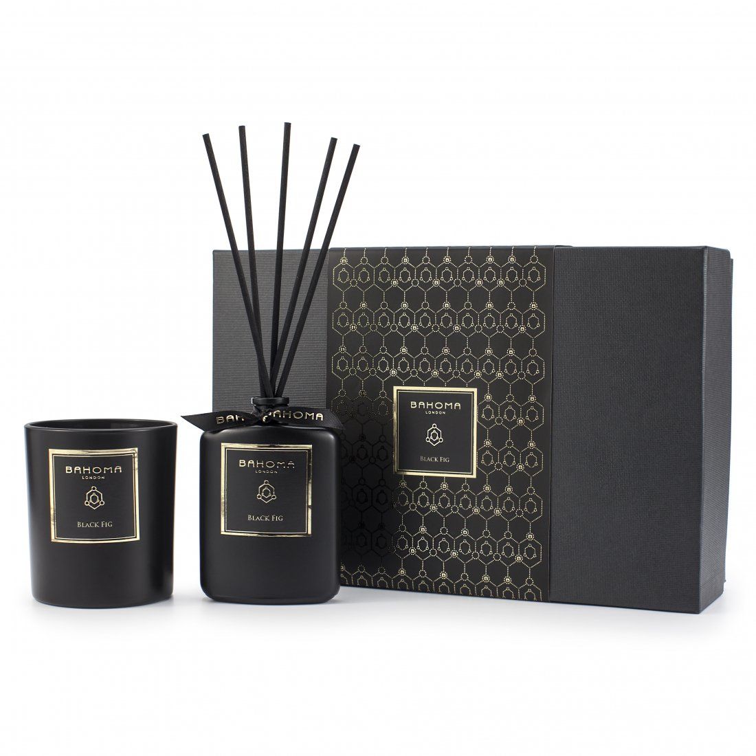 Bahoma london - Ensemble bougie et diffuseur 'Obsidian' - Black Fig 2 Pièces