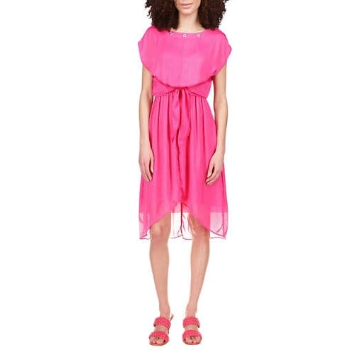 Michael michael kors - 'Capsule Tie Front Ruffled High Low Satin Dress' pour Femmes