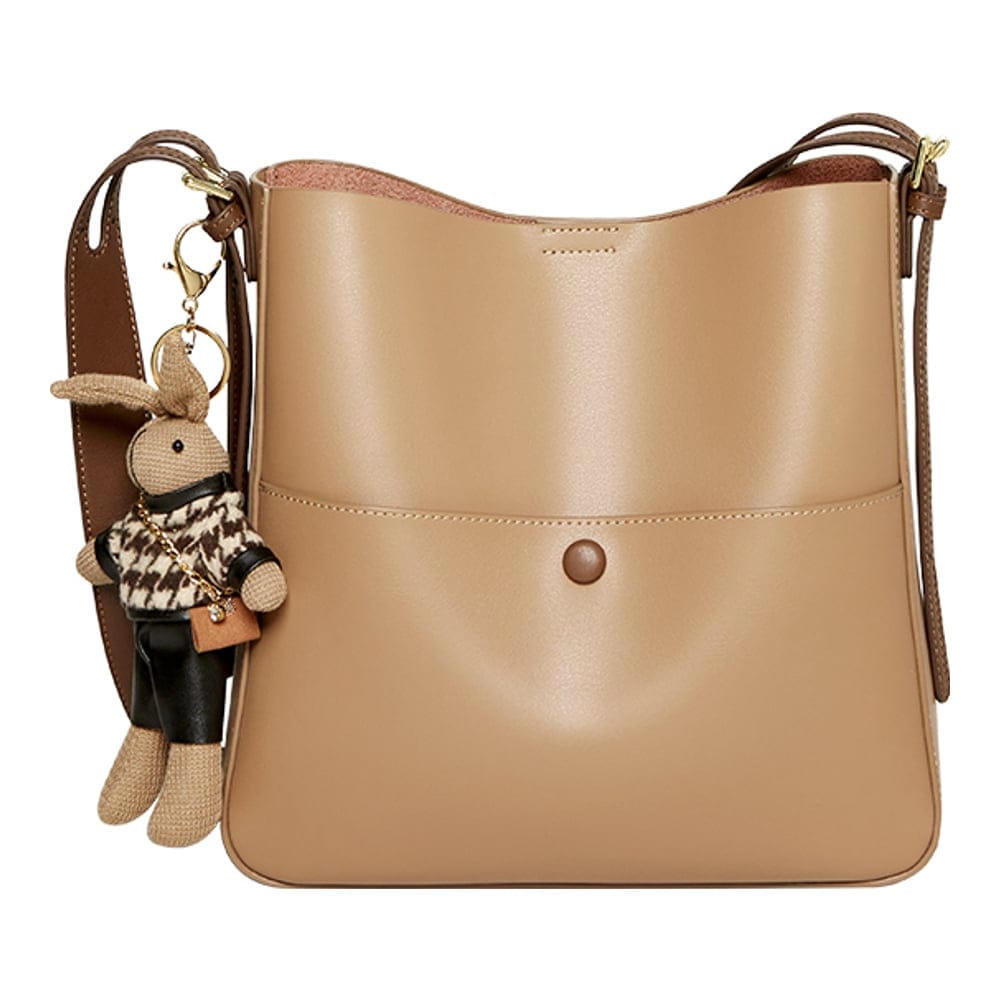 Nalandu - Sac seau 'Rabbit Charm Cappuccino Crossbody' pour Femmes